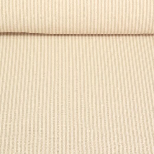 Tissu coton - Torchon de cuisine Mini Rayures Beige naturel