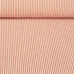 Tissu coton - Torchon de cuisine Mini Rayures Beige Rouille