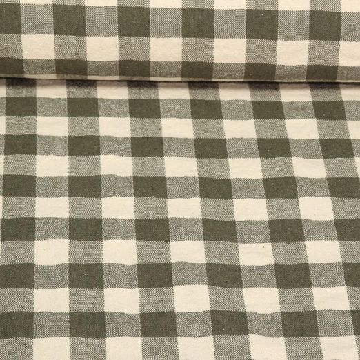 Baumwolle Webware - Küchentuch Karo Beige Kaki