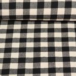 Tissu coton - Torchon de cuisine Carreaux Beige Noir
