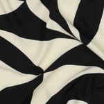 Blusen- und Kleiderstoff - Blüten XXL Stretch Schwarz Ecru
