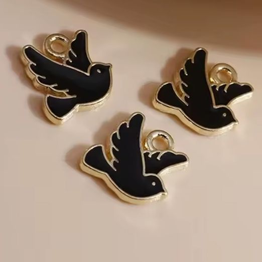 Charm - Anhänger - Taube schwarz - 1 Stück Charm - Anhänger - Taube schwarz - 1 Stück