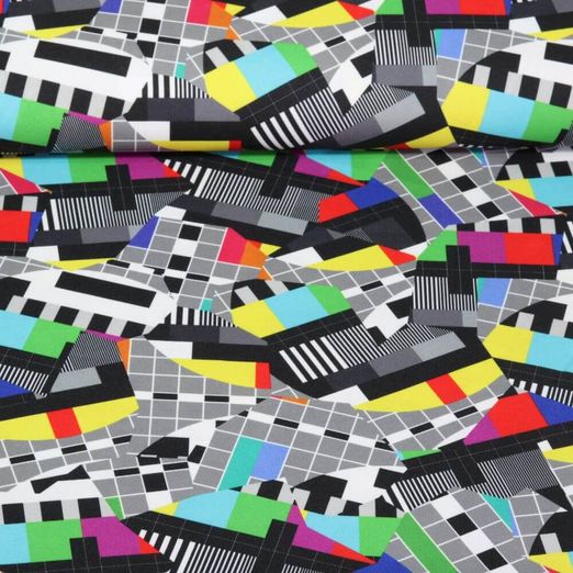 Tissu de carnaval - Impression digitale Ecran de télévision Multicolore
