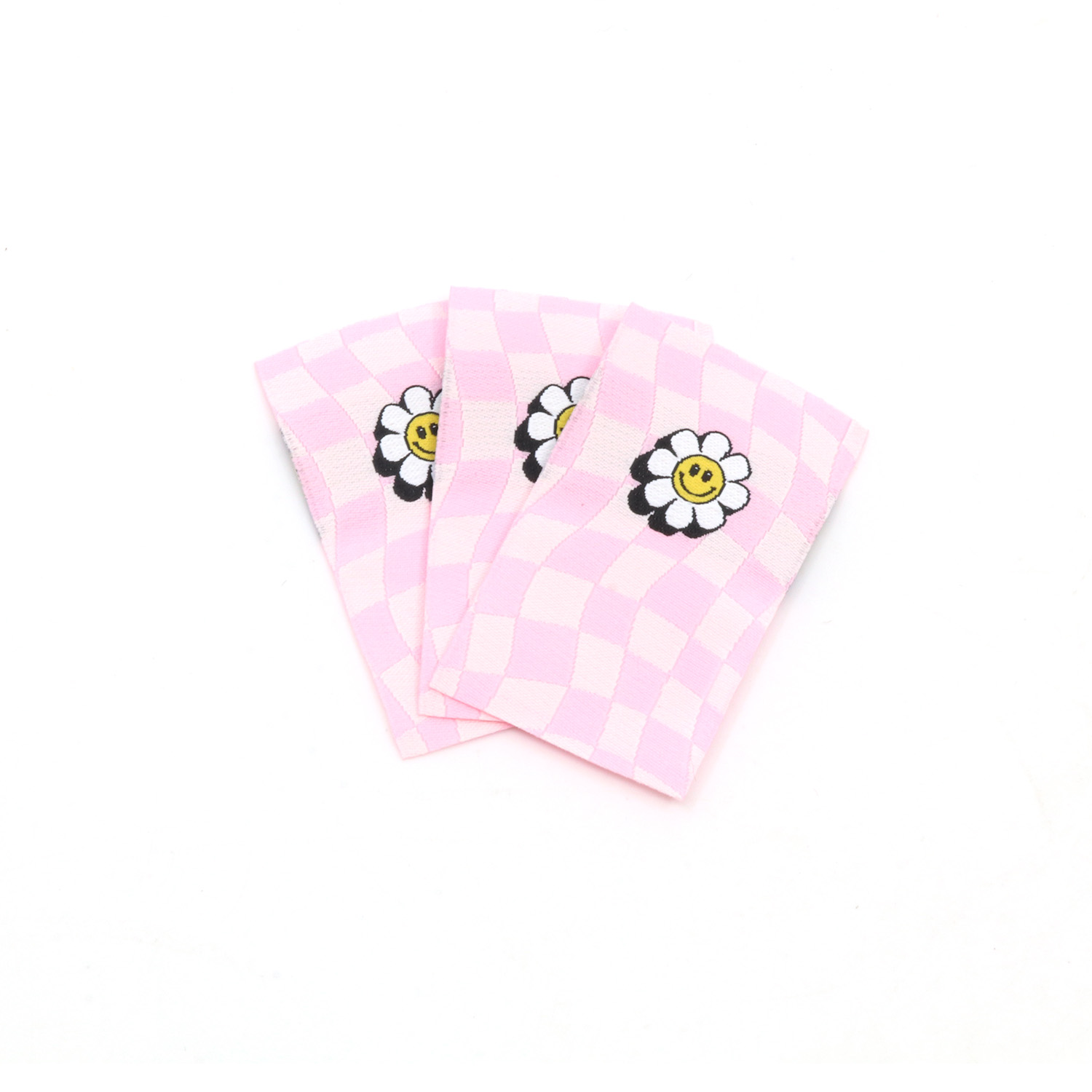 Webetikett - Checker Flower - 30 x 50mm-1 Webetikett - Checker Flower - 30 x 50mm-1