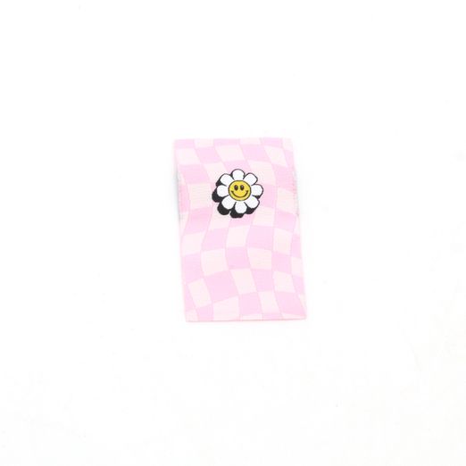 Webetikett - Checker Flower - 30 x 50mm Webetikett - Checker Flower - 30 x 50mm