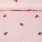 Baumwoll-Musselin - Double Gauze Blumen Bestickt Altrosa