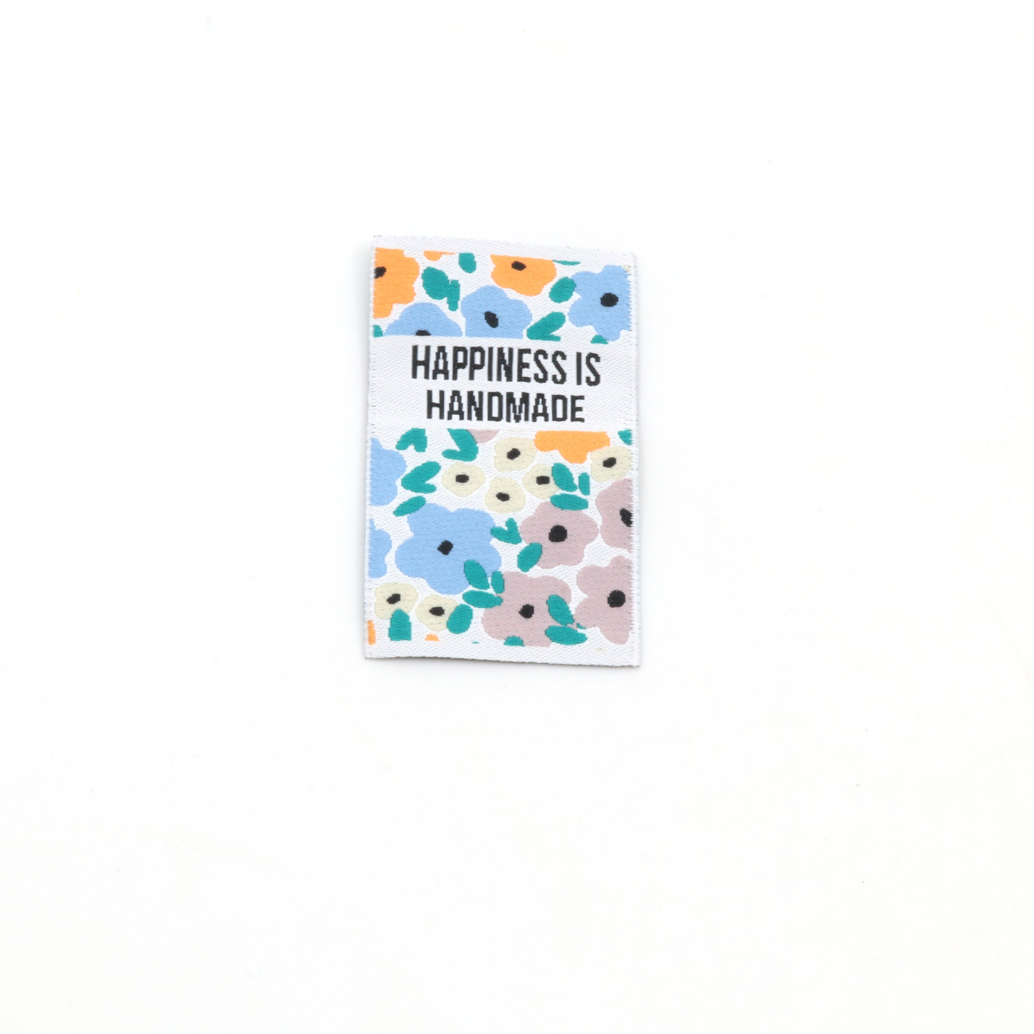 Etiquette tissée - Happiness - 30 x 50mm-0 Etiquette tissée - Happiness - 30 x 50mm-0