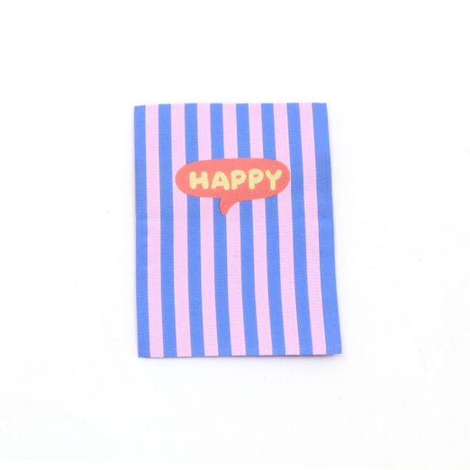 Webetikett - Happy - 50 x 70mm Webetikett - Happy - 50 x 70mm
