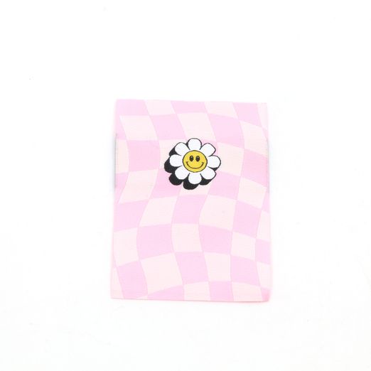 Webetikett - Checker Flower - 50 x 70mm Webetikett - Checker Flower - 50 x 70mm