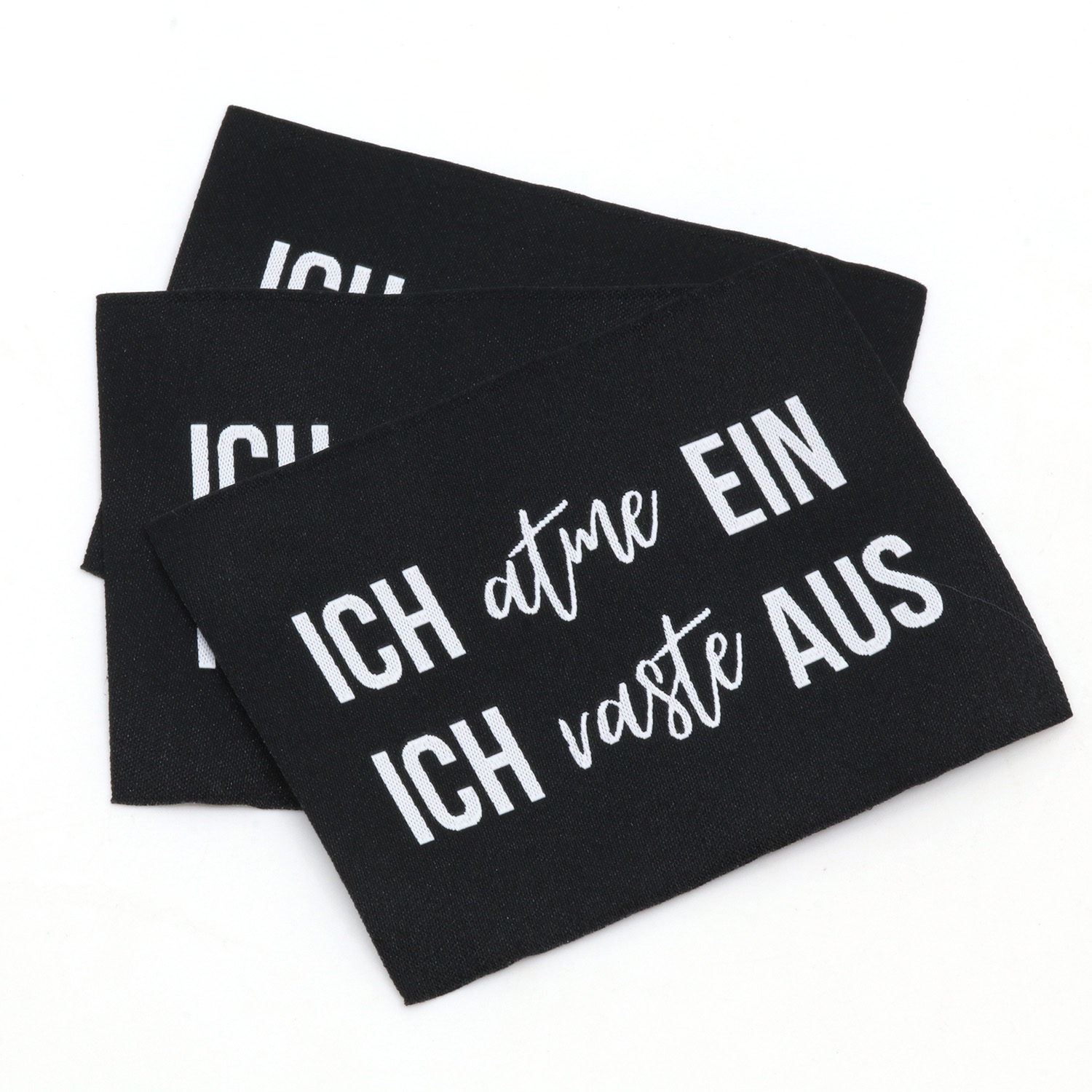 Webetikett XL - Ich atme ein - 60 x 80mm-1 Webetikett XL - Ich atme ein - 60 x 80mm-1