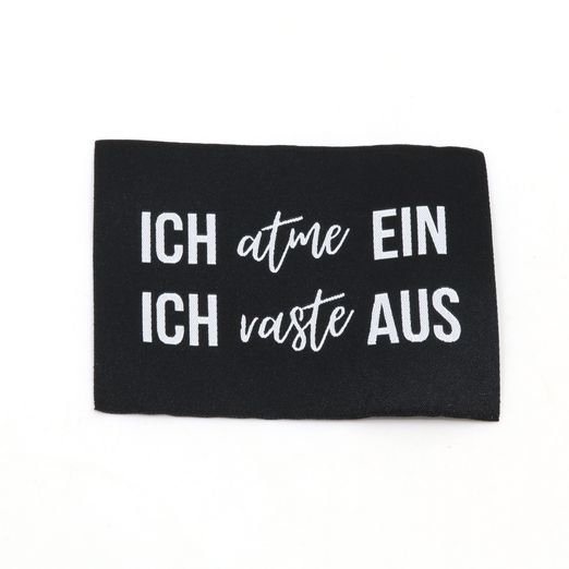 Webetikett XL - Ich atme ein - 60 x 80mm Webetikett XL - Ich atme ein - 60 x 80mm