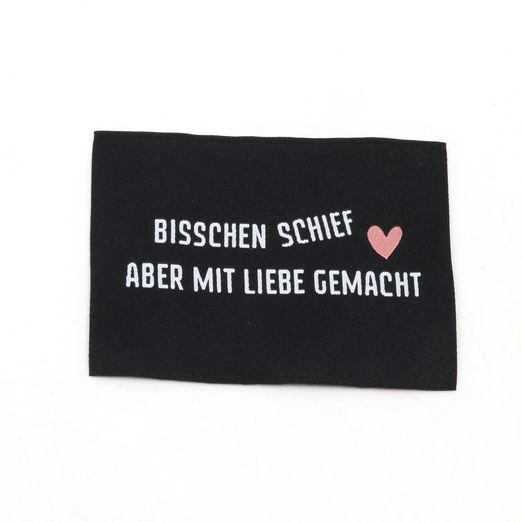 Webetikett XL - Bisschen schief - 60 x 80mm Webetikett XL - Bisschen schief - 60 x 80mm
