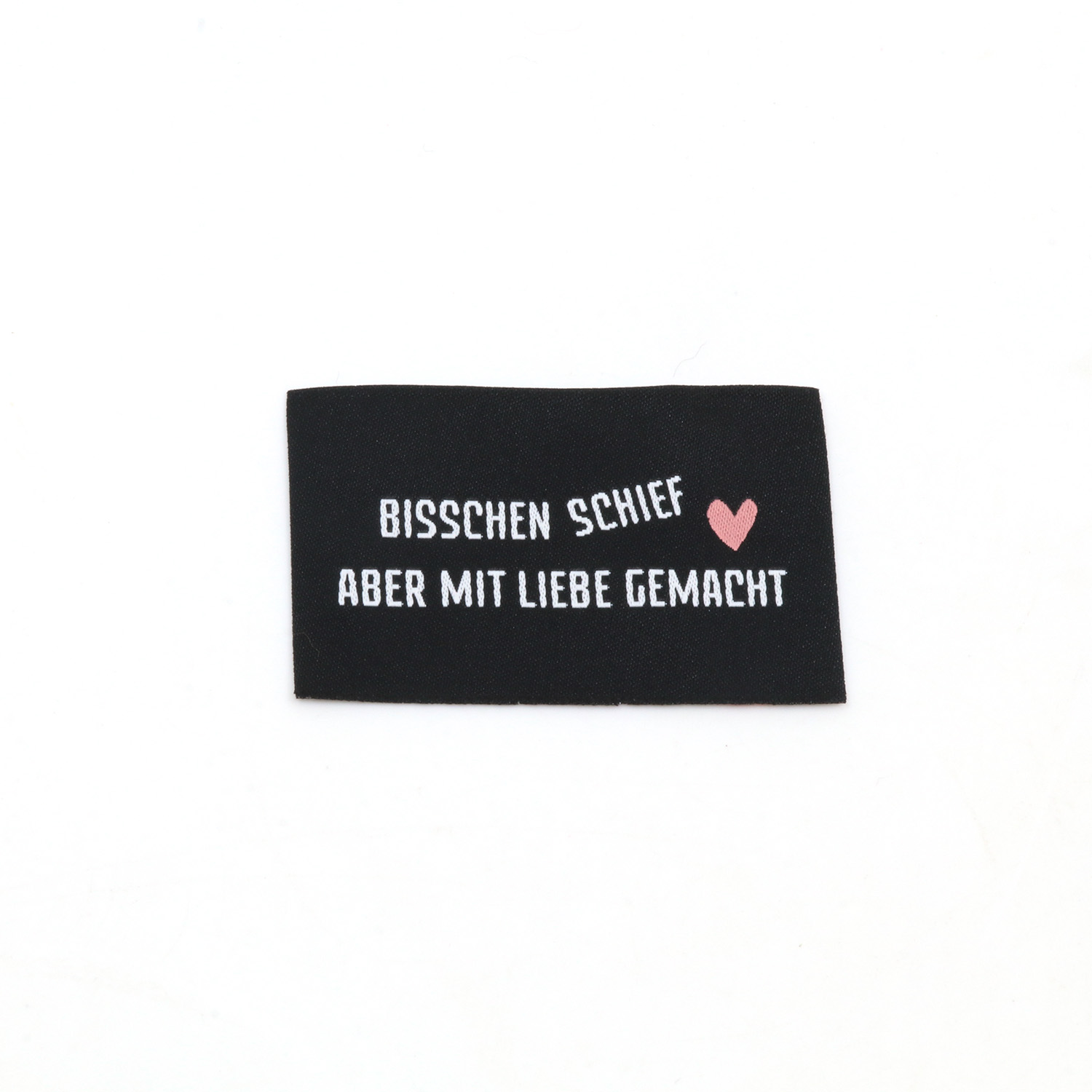 Webetikett - Bisschen schief - 57 x 38mm-0 Webetikett - Bisschen schief - 57 x 38mm-0