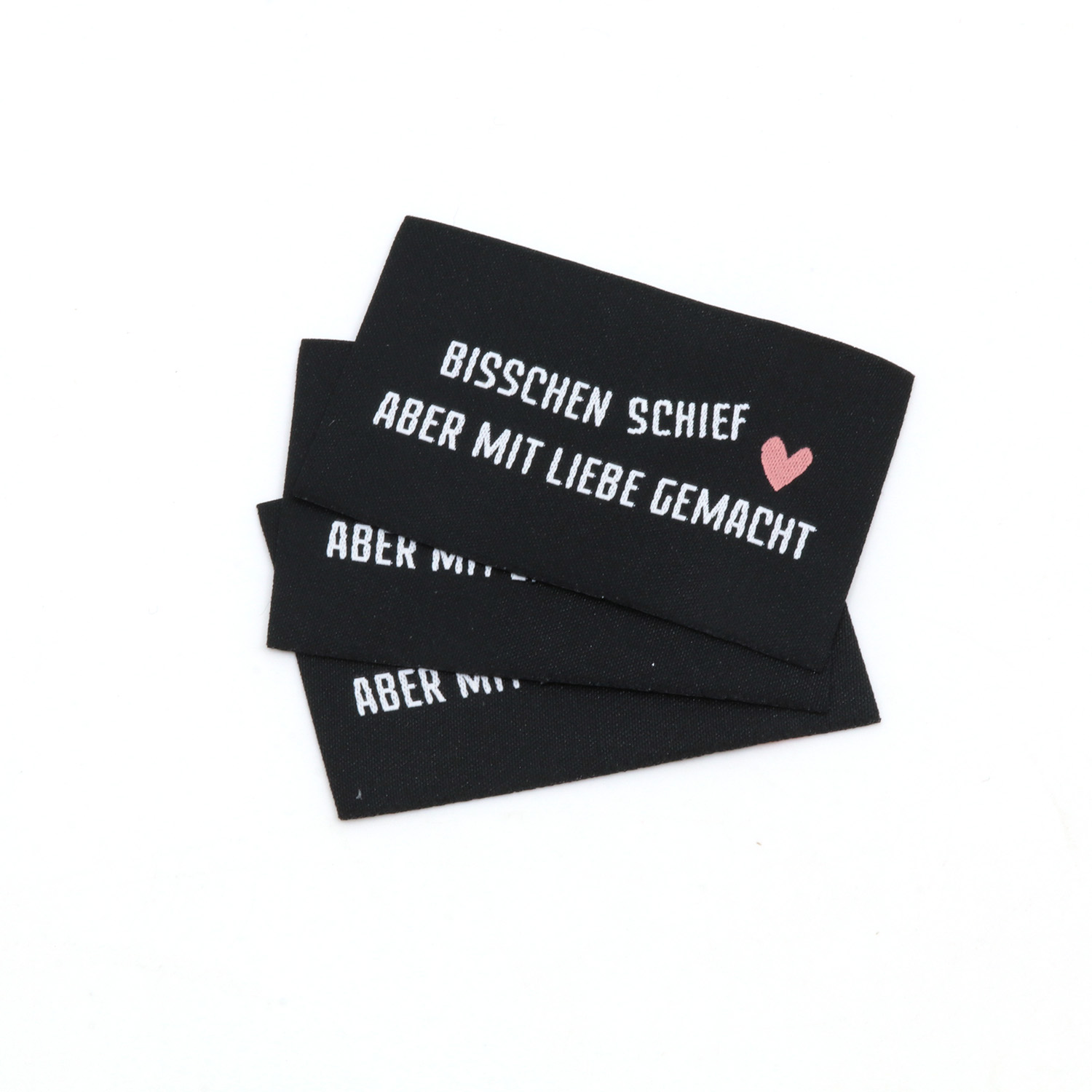 Webetikett - Bisschen schief - 57 x 38mm-1 Webetikett - Bisschen schief - 57 x 38mm-1