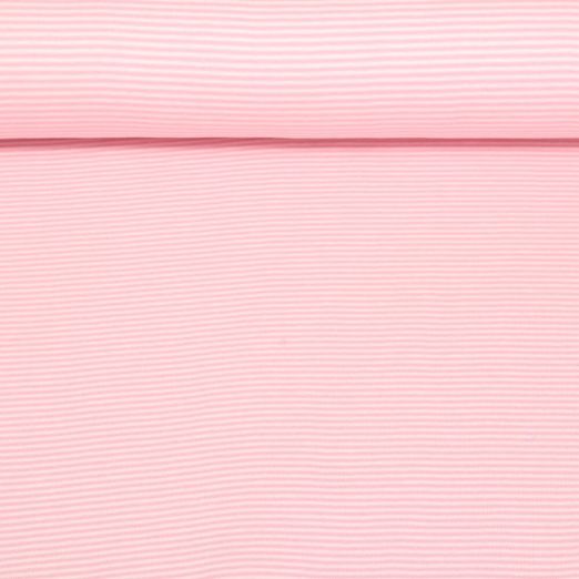 Sanetta Jersey - Ministreifen Rosa Weiß Garngefärbt
