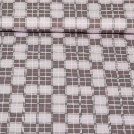 Popeline de coton - Carreaux Gris