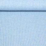 Gaze de coton - Rayures Bleu clair