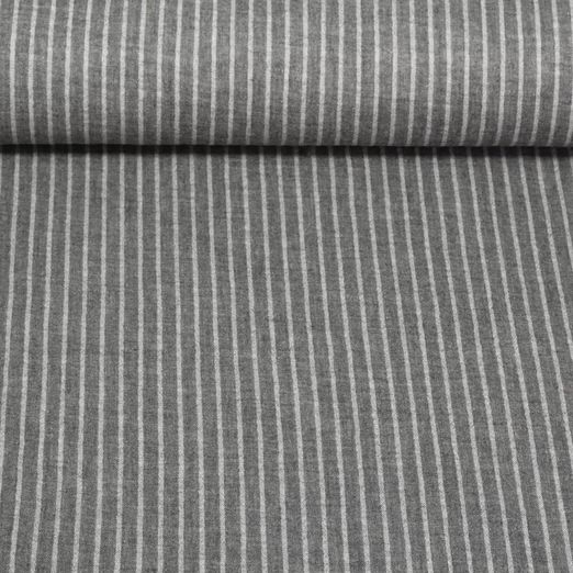 Baumwoll-Musselin - Double Gauze Streifen Grau