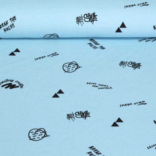 Jersey - Triangles et graffitis Bleu clair