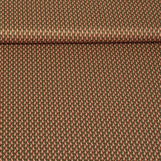 Popeline de coton - Motif rétro Vert