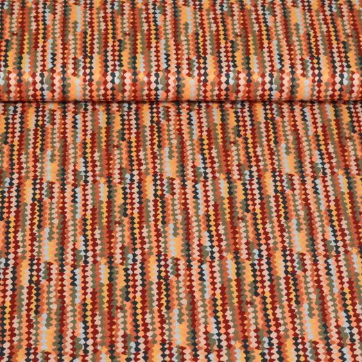 Popeline de coton - Motif abstrait Multicolore