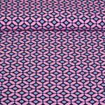 Viskose - Retro Nachtblau Rosa EcoVero 