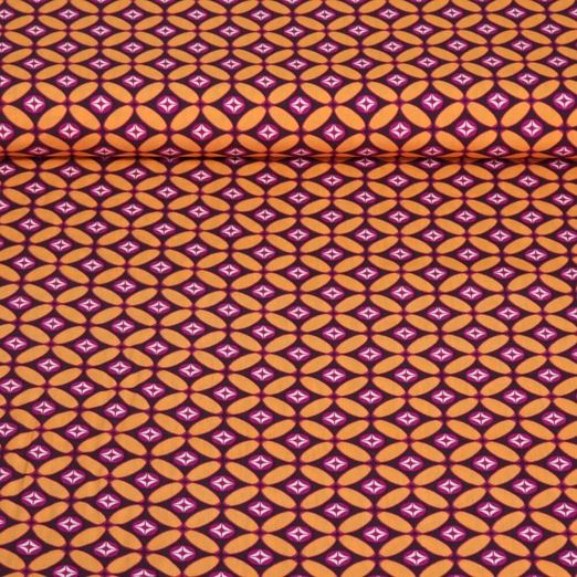 Viskose - Retro Bordeaux Orange EcoVero