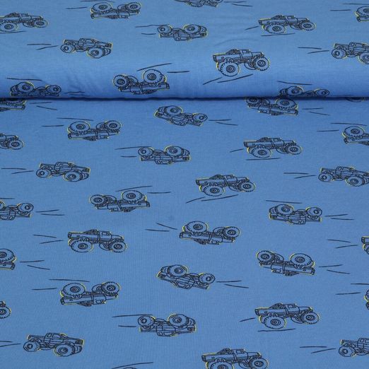Sanetta Jersey - Monstertrucks Blau Garngefärbt