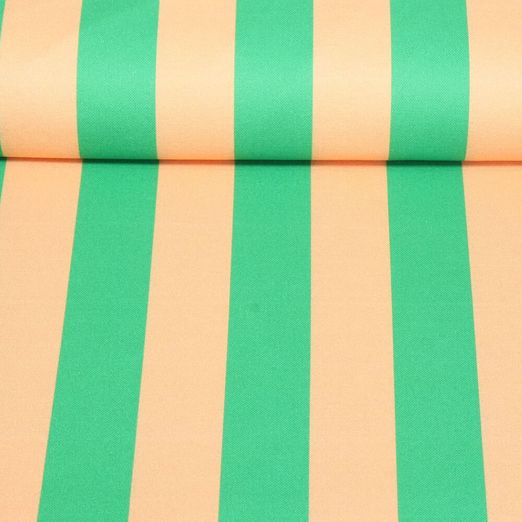 Toile canevas - Rayures Vert Pêche