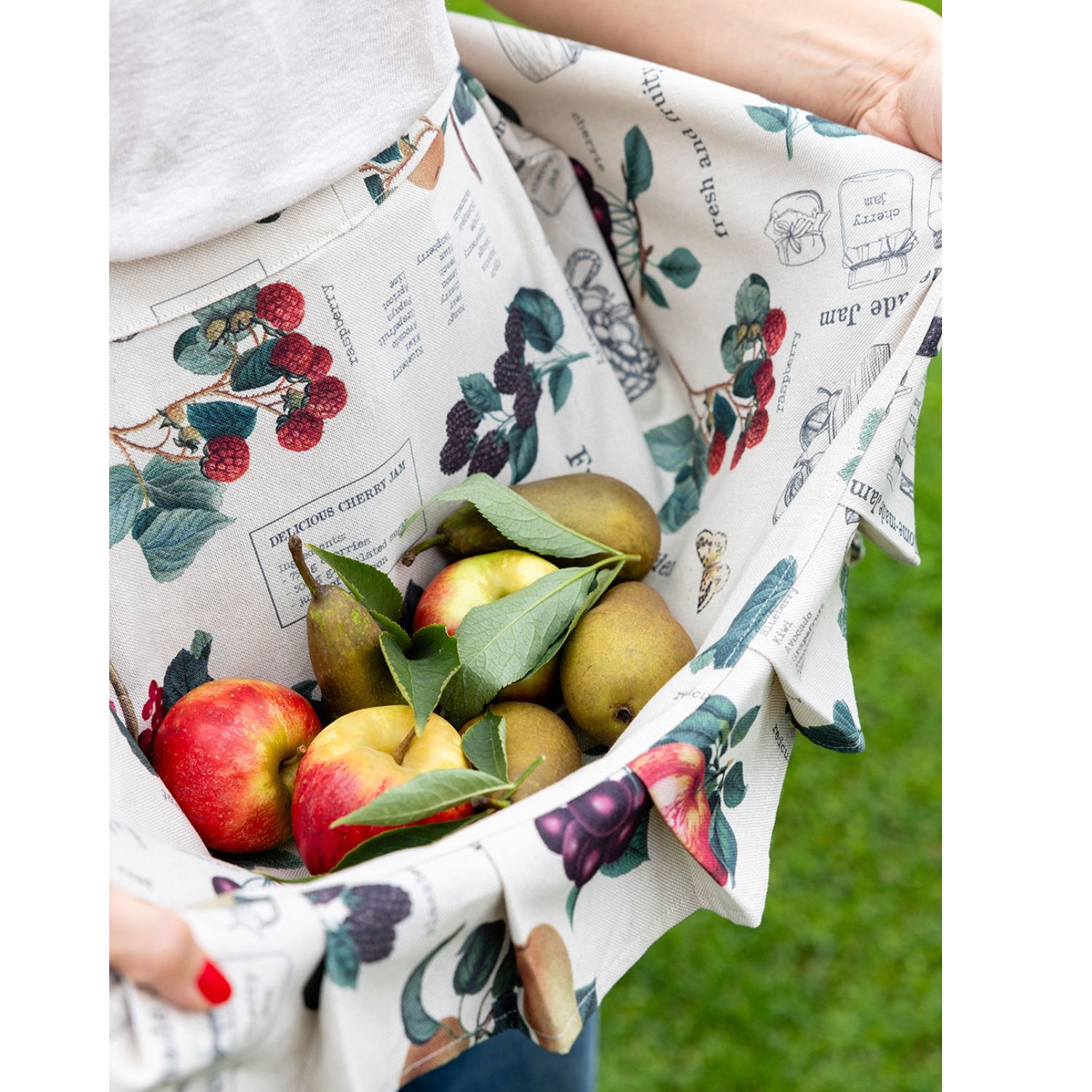 Baumwoll-Canvas - Obst Leinenlook Beige-1 Baumwoll-Canvas - Obst Leinenlook Beige-1