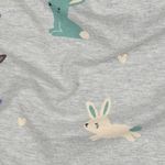 Jersey - Hasen Herzen Grau Melange
