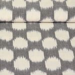 Coton - Ikat Rayures Gris foncé Blanc