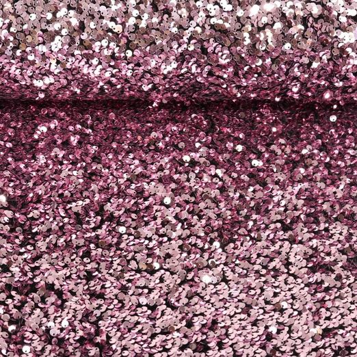 Tissu stretch paillettes - Vieux rose