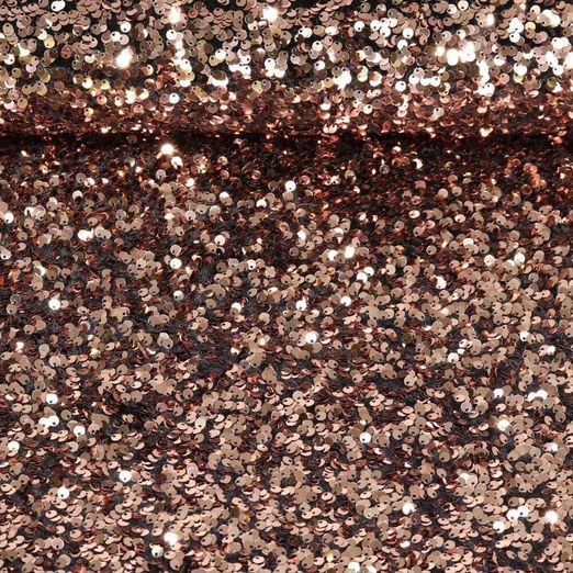 Tissu stretch paillettes - Cuivre