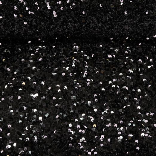 Tissu stretch paillettes - Noir