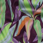 Baumwoll-Satin - Digitaldruck Bunte Blätter Lila Baumwoll-Satin - Digitaldruck Bunte Blätter Lila