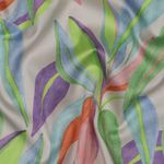 Baumwoll-Satin - Digitaldruck Bunte Blätter Rosa Baumwoll-Satin - Digitaldruck Bunte Blätter Rosa