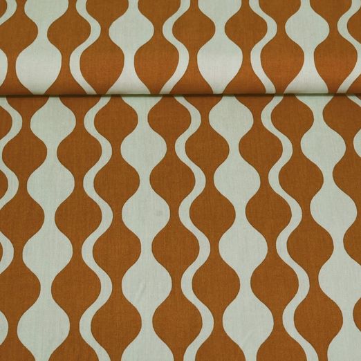 Viscose EcoVero - Vagues rétro Rouille