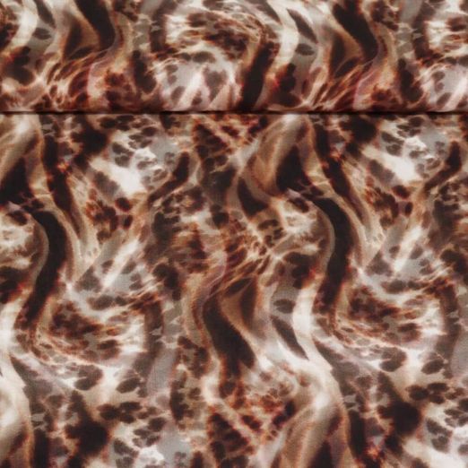 Viscose EcoVero - Motif léopard Marron