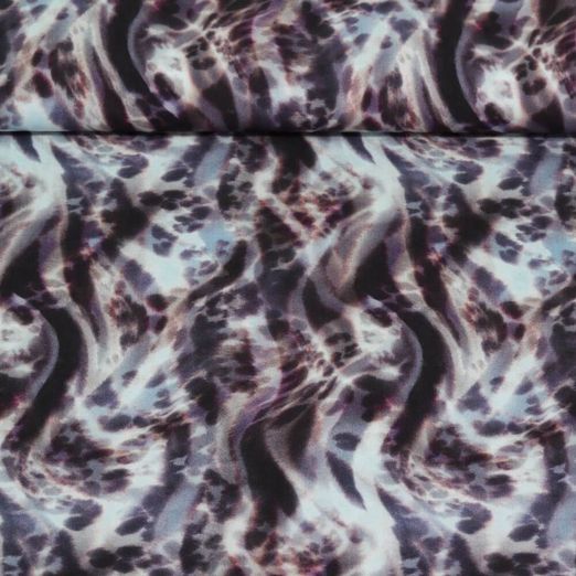Viscose EcoVero By Lenzing - Motif léopard Bleu jeans
