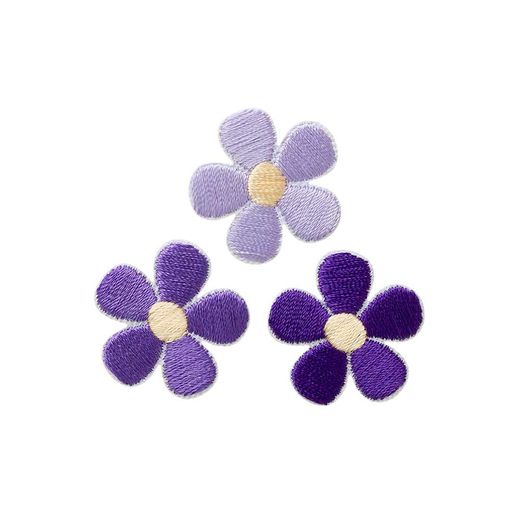 Lot d'écussons thermocollants Fleurs - Violet - 3 pièces Lot d'écussons thermocollants Fleurs - Violet - 3 pièces