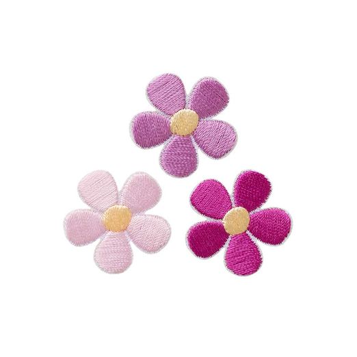 Lot d'écussons thermocollants Fleurs - Rose - 3 pièces