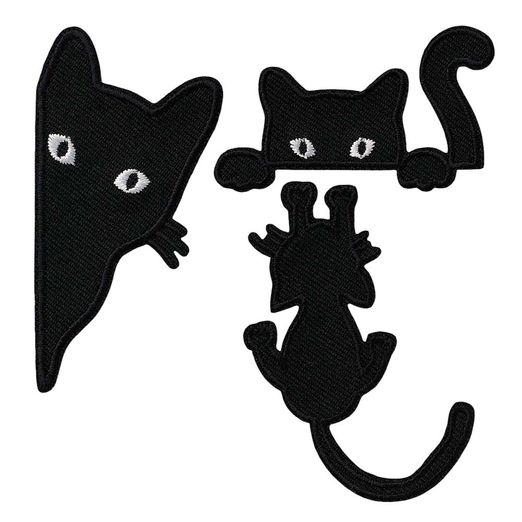 Lot d'écussons thermocollants Chats - 3 pièces