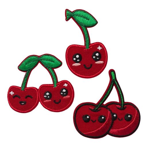 Lot d'écussons thermocollants Cerise - 3 pièces Lot d'écussons thermocollants Cerise - 3 pièces