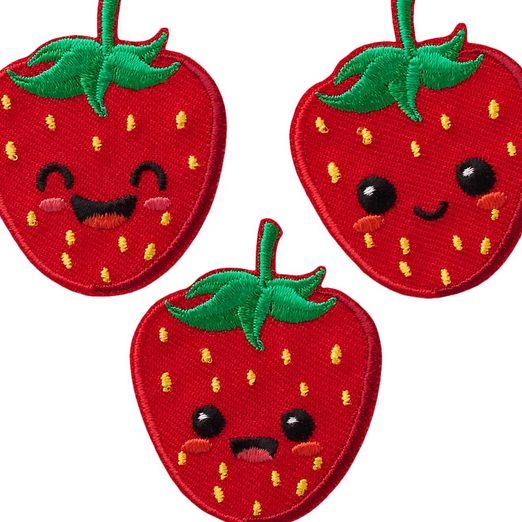 Lot d'écussons thermocollants Fraise - 3 pièces