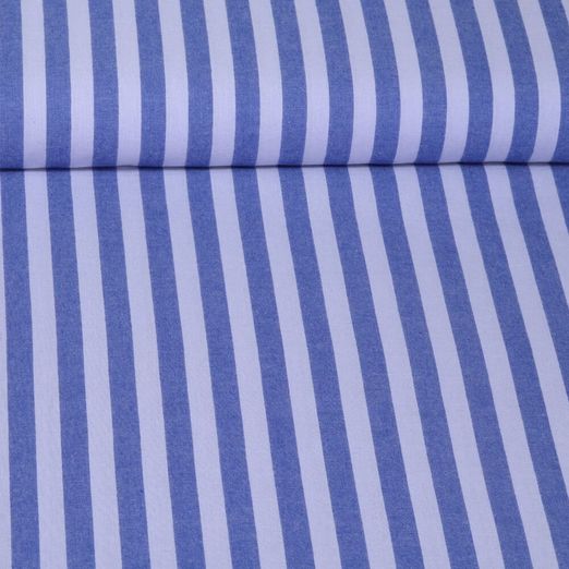 Coton - Rayures teintées dans la masse Bleu