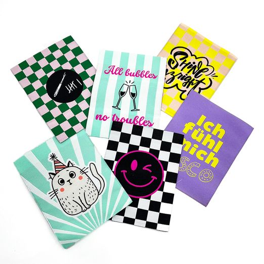 6er Set XL Webetiketten - Fun Stuff