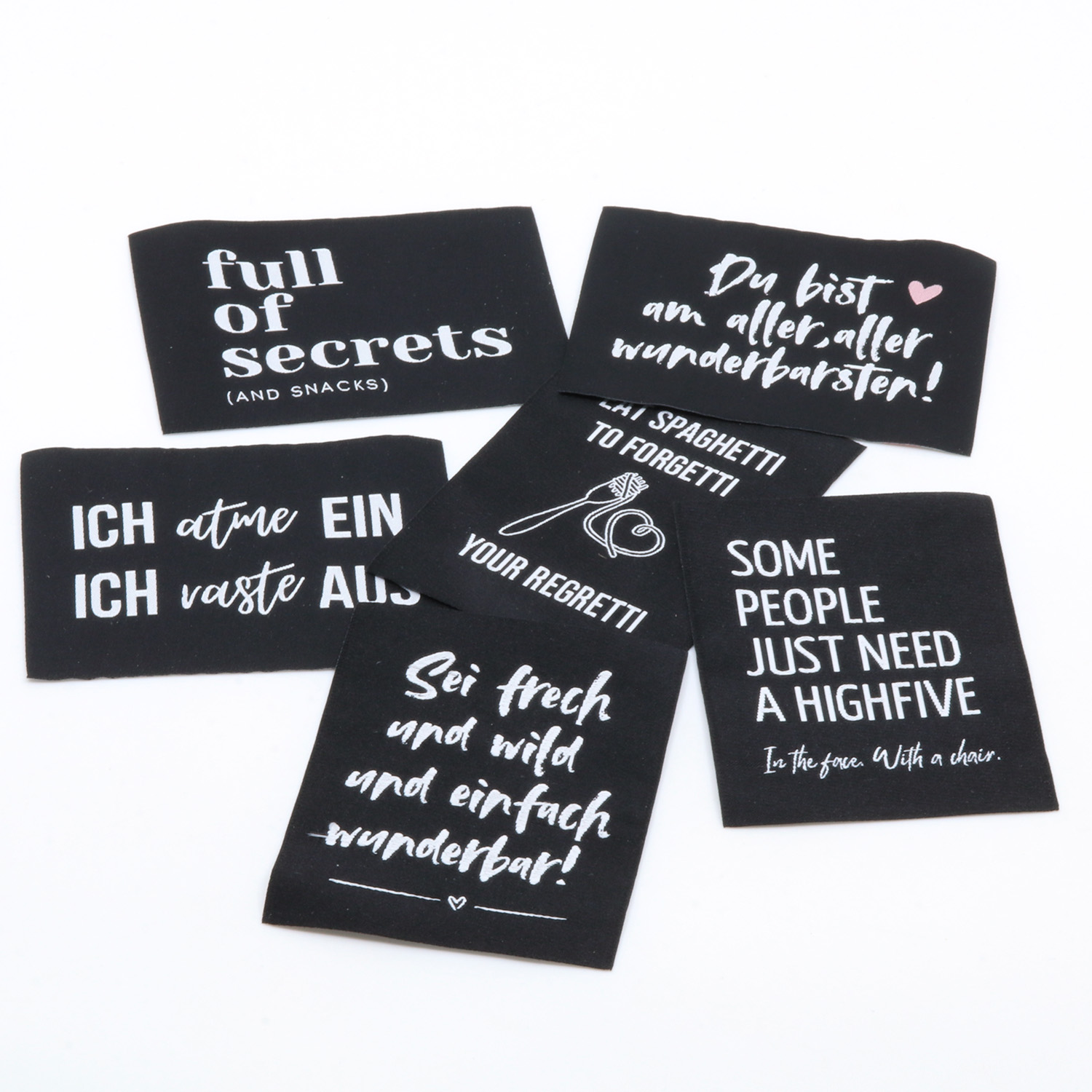 6er Set XL Webetiketten - Quotes-0 6er Set XL Webetiketten - Quotes-0