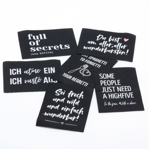 6er Set XL Webetiketten - Quotes 6er Set XL Webetiketten - Quotes
