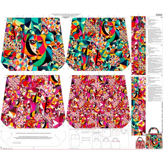 Canvas Panel - Digitaldruck Shopper Bag Multicolor Canvas Panel - Digitaldruck Shopper Bag Multicolor